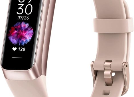 Fitness Tracker with Step Counter/Calories/Stopwatch, Activity Tracker, Health Tracker with Heart Rate Monitor, Sleep Tracker,1.10”AMOLED Touch Color Screen, Pedometer Watch for Women Men Kids