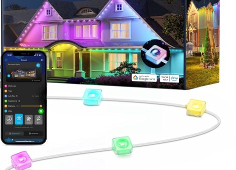 Govee Permanent Outdoor Lights, Smart RGBIC Outdoor Lights with 75 Scene Modes, 100ft with 72 LED Eaves Lights, IP67 Waterproof, for Halloween Decorations, Christmas, Work with Alexa, Google Assistant