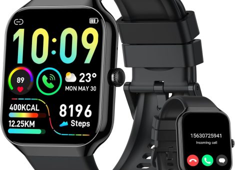 Smart Watch for Men Women Answer/Make Calls, 1.96″ HD Fitness Watch with Heart Rate Monitor Sleep Monitor, 113+ Sports Activity Trackers with Step Counter, IP68 Waterproof, Smartwatch for Android/iOS